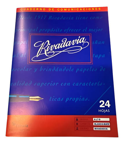 CUADERNO DE COMUNICACIONES 24 HOJAS RIVADAVIA