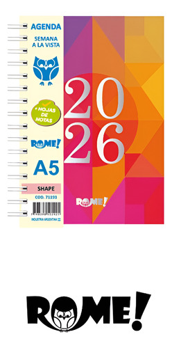 AGENDA 2026 A5 SHAPE DIA POR PAGINA ROME