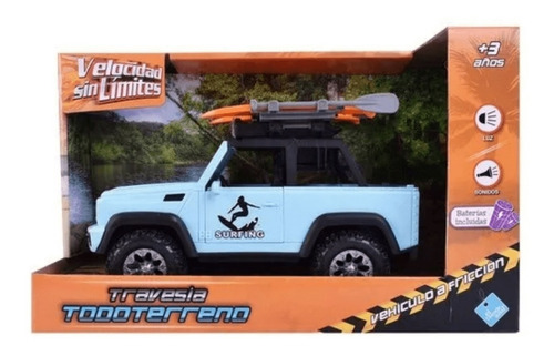 CAMIONETA JEEP VEHÍCULO FRICCION TODO TERRENO EL DUENDE AZUL