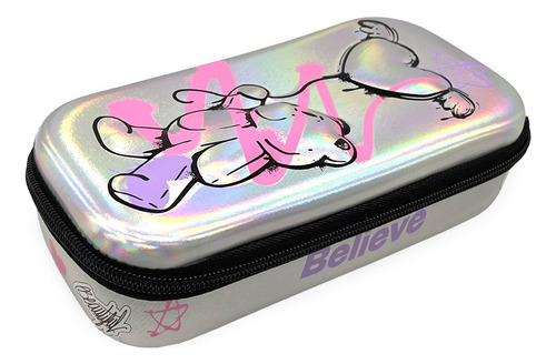 CARTUCHERA CANOPLA GIRL POWER MOOVING BOX COLOR HOLOGRÁFICO