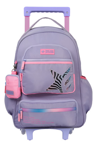 MOCHILA ESCOLAR CARRO 18 BIG KIDS MULTIPOCKET LILA FOOTY
