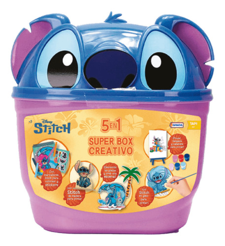 SUPER BOX 5 EN 1 CREATIVO ARTE STITCH COLOREA INFANTIL