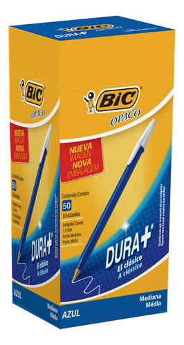 BIROMES LAPICERAS BOLIGRAFOS BIC OPACO AZUL X 50 TRAZO MEDIO