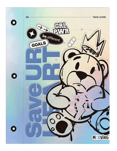 CARPETA ESCOLAR N3 2 TAPAS GRL PWR MOOVING
