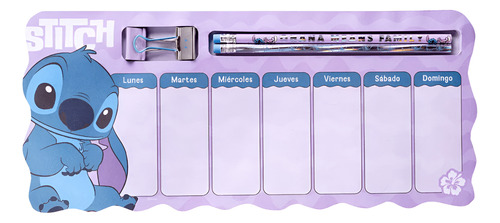 PLANNER MOOVING SEMANAL STITCH CON ACCESORIOS