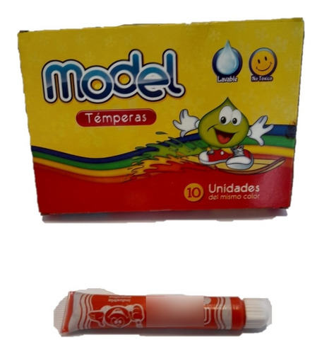 TEMPERA MODEL X 10 POMOS 8ML ESCOLAR COLOR ROJO