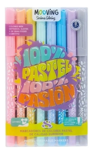 MARCADORES PASTEL SERIOUS COLORING X8 MOOVING
