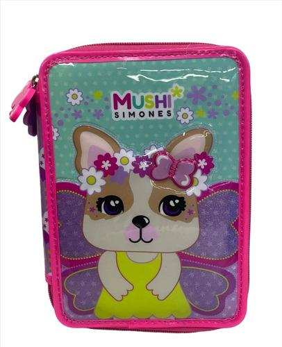 CARTUCHERA ESCOLAR 2 PISOS HADAS SIMONES MUSHI CRESKO SET