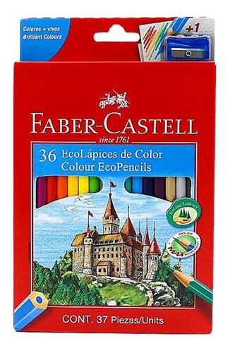 LAPICES ECOLAPICES X 36 +SACAPUNTAS FABER CASTELL