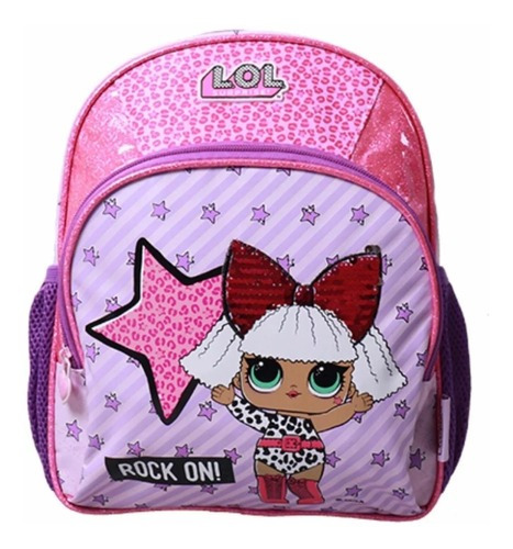 MOCHILA ESCOLAR ESPALDA 18 ROCK ON LENTEJUELAS LOL SURPRISE