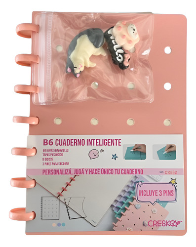 CUADERNO INTELIGENTE CON PINES PARA DECORAR B6