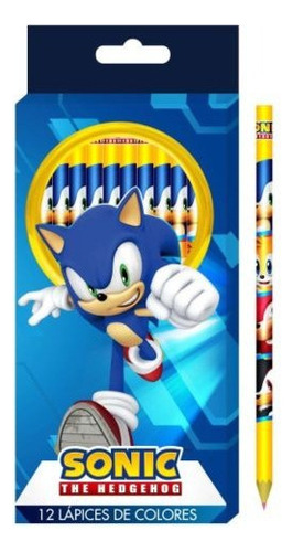 12 LAPICES DE COLORES SONIC THE HEDGEHOG CRESKO