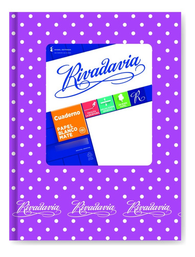 CUADERNO TAPA CARTON 16X21 50 HOJAS LUNARES LILA