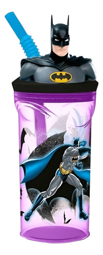 VASO PARA NIÑOS INFANTIL INCLUYE SORBETE BATMAN 3D
