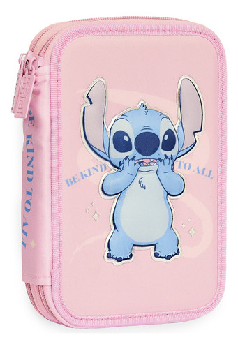 CARTUCHERA CANOPLA TEXTIL STITCH 2 PISOS MOOVING