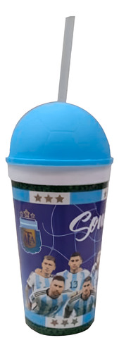 VASO DE PLASTICO CON TAPA SOMOS TODOS AFA 1000ML CRESKO