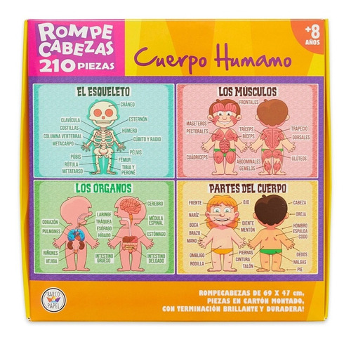 PUZZLE ROMPECABEZAS CUERPO HUMANO 210 PIEZAS BARCO DE PAPEL