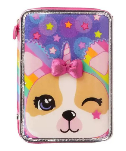 CARTUCHERA ESCOLAR SIMONES MUSHI MOÑO POMPOM SET ESCOLAR