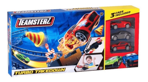 PISTA TURBO TAKEDOWN CON LANZADOR Y AUTOS TEAMSTERZ