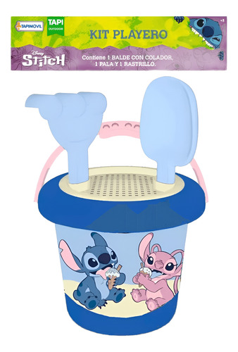 KIT DE PLAYA STITCH BALDE CON ACCESORIOS