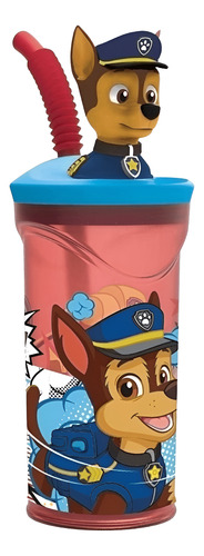 VASO PARA NIÑOS INFANTIL INCLUYE SORBETE PAW PATROL 3D