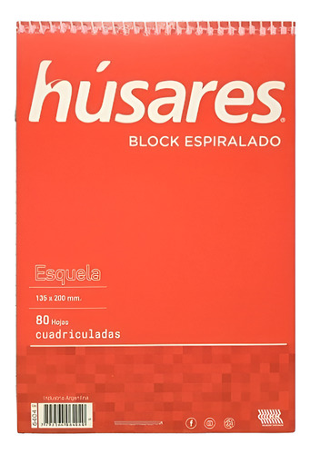 HÚSARES ESQUELA A5 CUADRICULADO 80U PACK X6