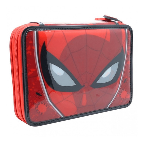 CARTUCHERA CANOPLA PVC SPIDERMAN 2 PISOS CON ACCESORIOS
