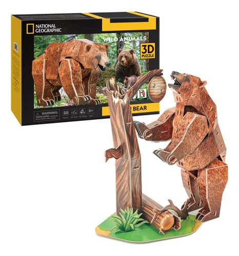 ROMPECABEZAS 3D NV INTERMEDIO 88 PIEZAS OSO PARDO CUBIC FUN