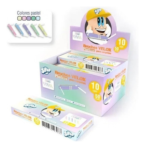 BROCHES VELOX PLASTICO SIFAP X50 UNIDADES