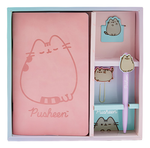 SET OFICINA MAW PUSHEEN LIBRETA+BOLIGRAFO+CLIP COLOR PASTEL