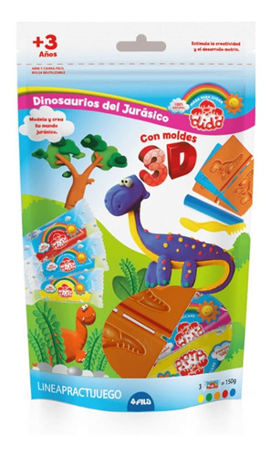 MASA PARA JUGAR CON MOLDES 3D DINOSAURIOS DEL JURASICO DIDO