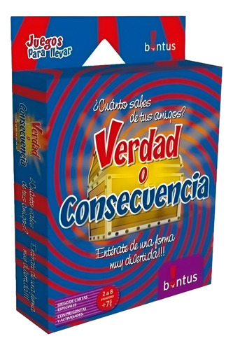 JUEGO DE MESA CARTAS VERDAD O CONSECUENCIA BONTUS