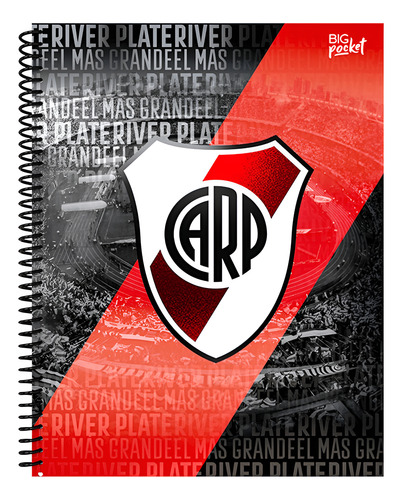 CUADERNO TAPA SEMI RIGIDA 80 HOJAS ESPIRAL A4 RIVER PLATE