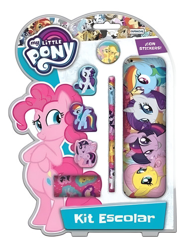 KIT ESCOLAR CON STICKERS 7 PIEZAS MY LITTLE PONY