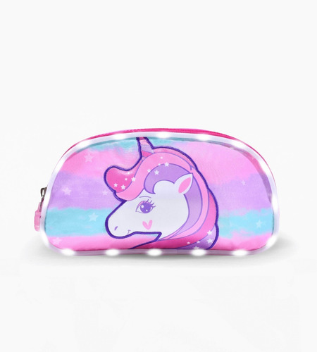 CARTUCHERA DOBLE CIERRE LOVE UNICORN SOFT CON LUCES LED