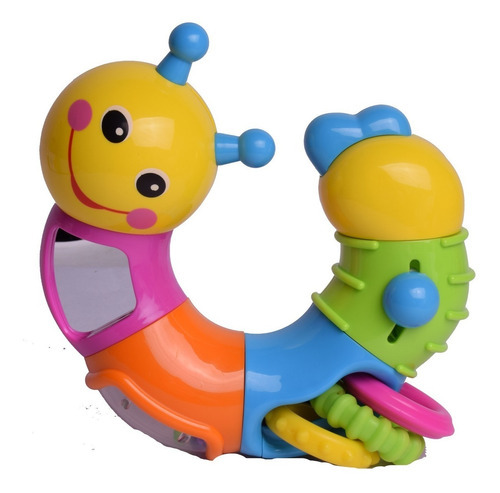 SONAJERO GUSANO CON SONIDO Y MOVIMIENTO BEBE DUENDE AZUL