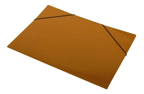 CARPETA 3 SOLAPAS CON ELASTICO PLASTIFICADA MARRON PRESSPHAN