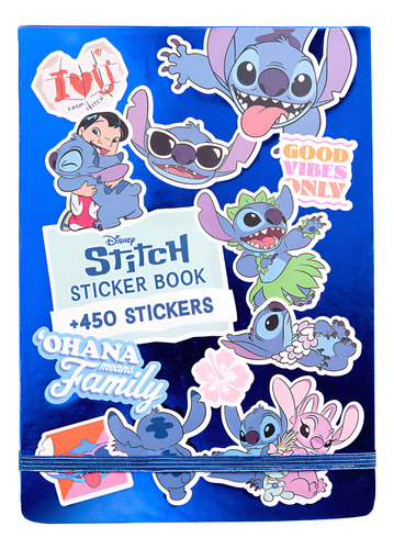 CUADERNO DE STICKER LIBRETA STITCH 450 STICKERS MOOVING MAW