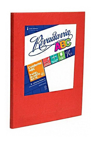 CUADERNO RIVADAVIA ABC ROJO 98 HOJAS RAYADAS