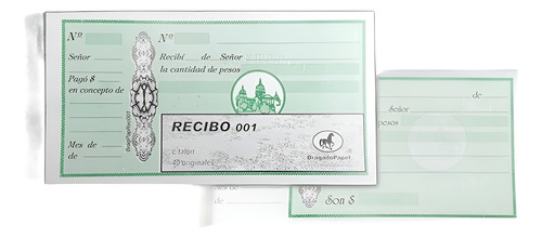 TALONARIO RECIBO DE EXPENSAS DUPLICADO BRAGADO PAPEL 001