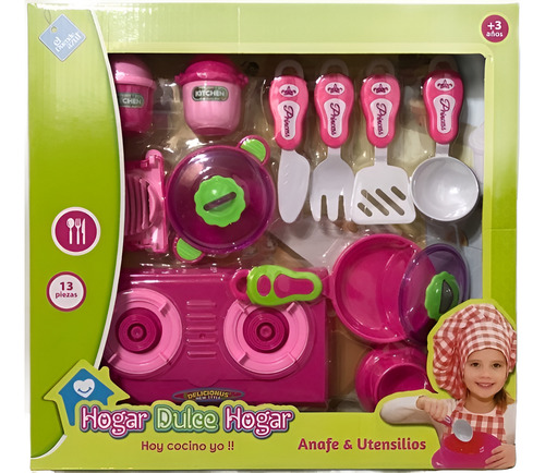 JUEGO DE COCINA ANAFE & UTENSILLOS HOGAR DULCE HOGAR