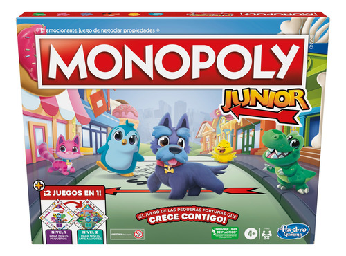 JUEGO DE MESA MONOPOLY JUNIOR 2 JUEGOS EN 1 HASBRO