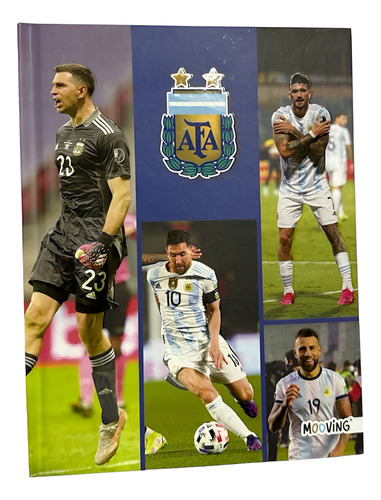 CUADERNO TAPA DURA Nº1 16X21 48 RAYADO AFA ARGENTINA MOOVING