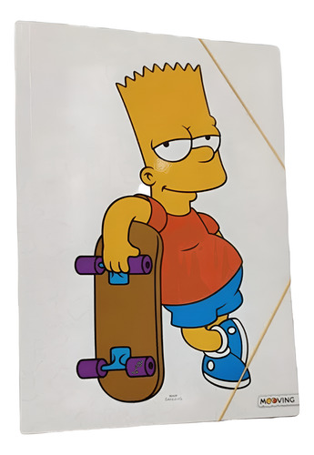 CARPETA OFICIO 3 SOLAPAS CON ELASTICO SIMPSONS MOOVING