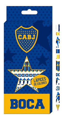 LAPICES DE COLORES ESCOLARES BOCA JUNIORS CABJ CRESKO