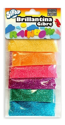 BRILLANTINA GIBRE SIFAP RAINBOW ARCOIRIS X 6 COLORES