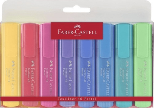 RESALTADOR TEXTLINER 46 ESTUCHE X8 PASTEL/FLUO FABER-CASTELL