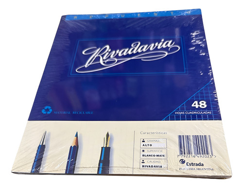 REPUESTO BLANCO MATE N°3 X48 CUADRICULADO RIVADAVIA