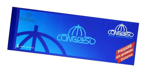 TALONARIO PAGARE SIN PROTESTO DOLARES X40 302X105MM CONGRESO