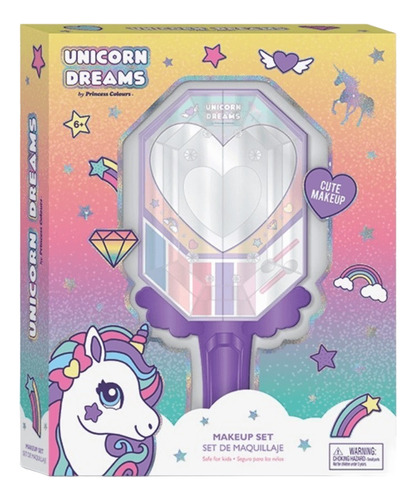 MAKE UP SET MAQUILLAJE ESPEJO DE MANO UNICORNIO DREAMS